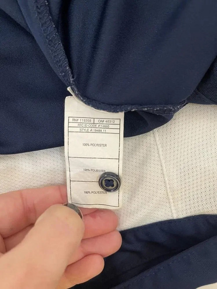 Adidas Blue Polo Shirt Men's XL Climalite with Striped Sleeves - Picture 5 of 5